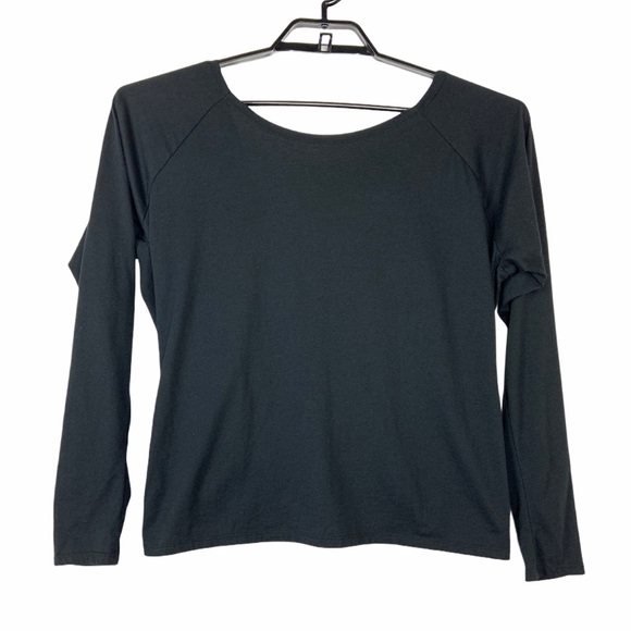 Fabletics Switch Back Tee Sz Large Black Open Back - Picture 4 of 9